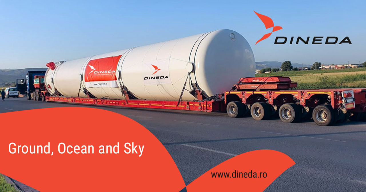 Transport agabaritic realizat de Dineda în Europa cu echipament specializat